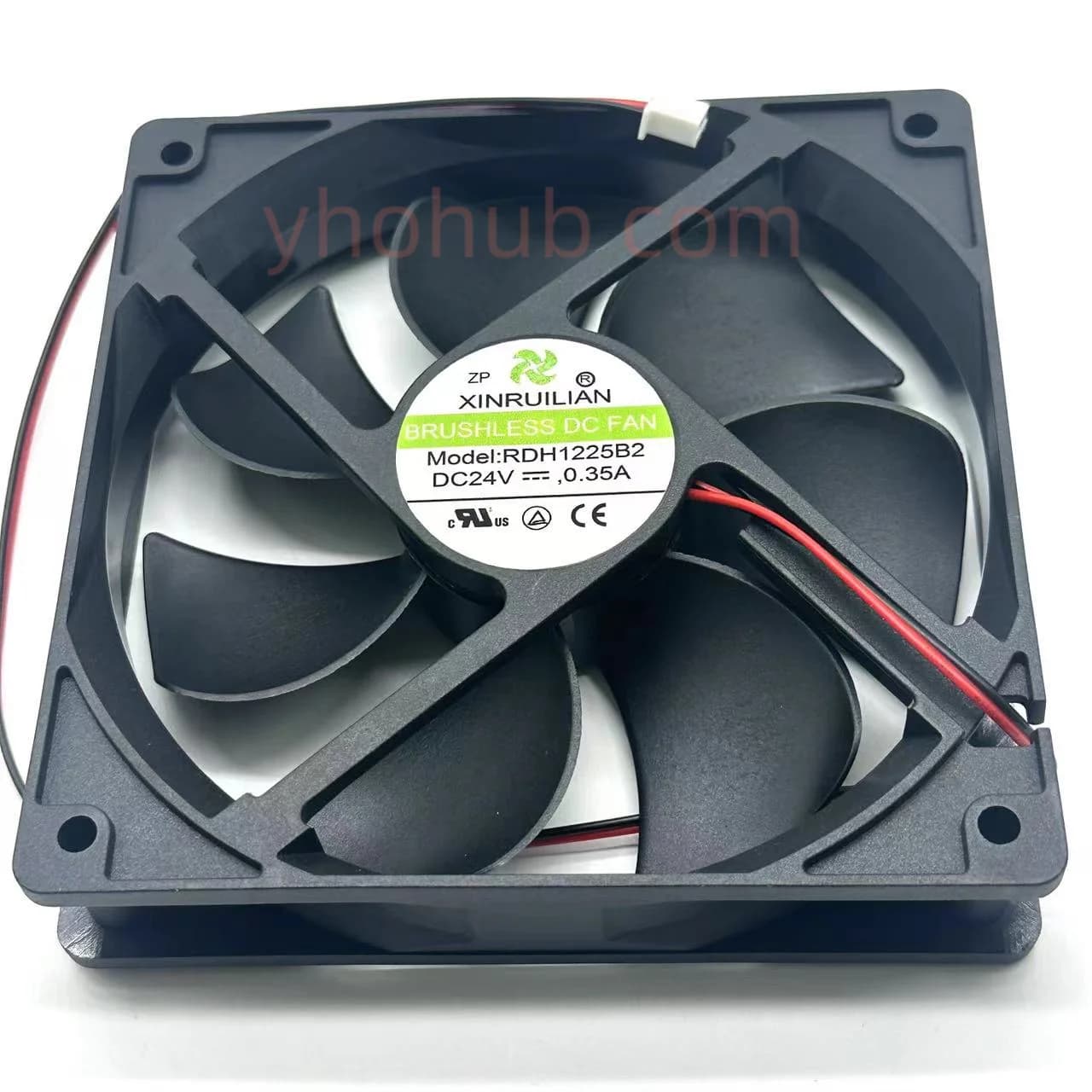 Xinruilian RDH1225B2 DC 24V 0.35A 120x120x25mm 2-Wire Server Square Fan