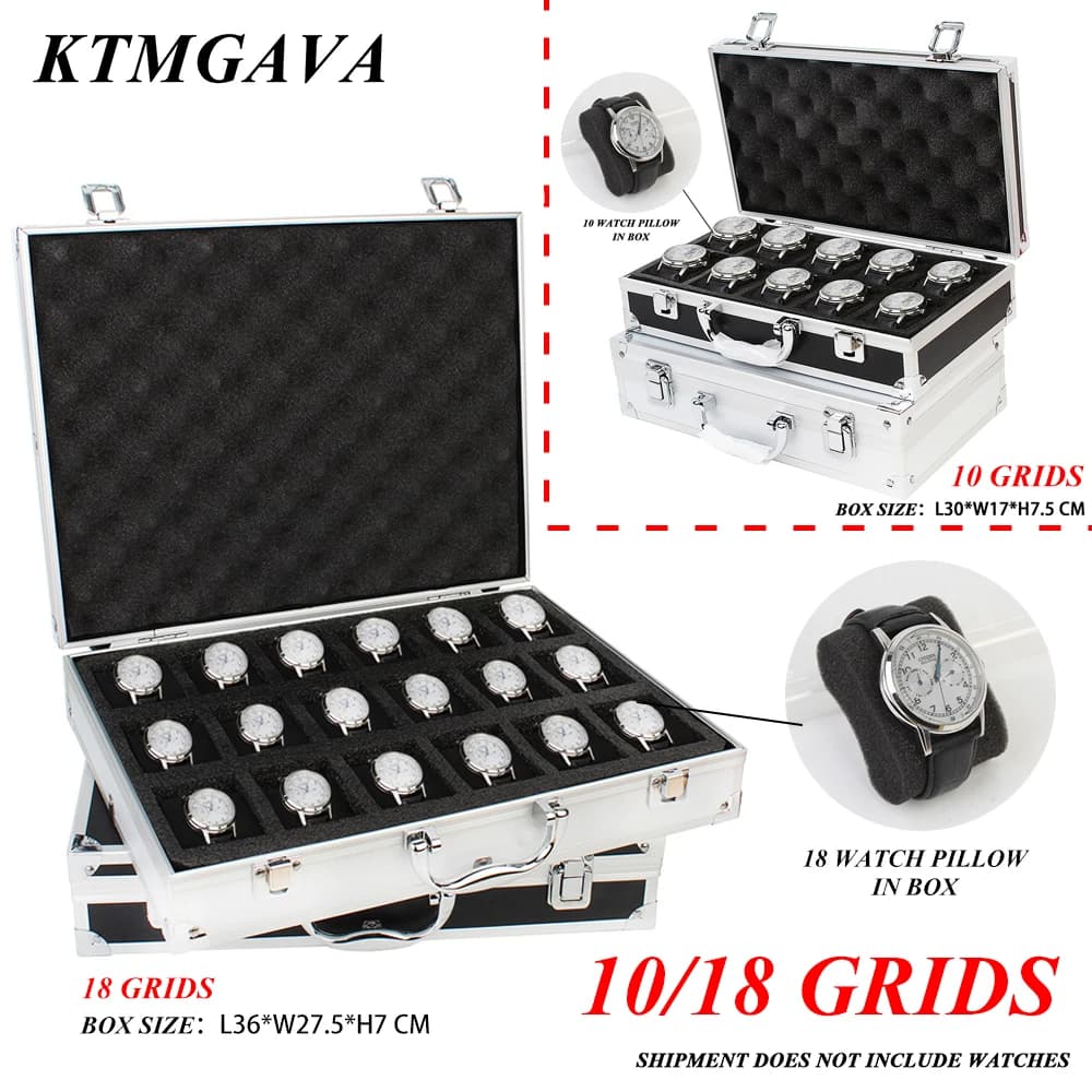 10/18 Girds Luxury Premium Quality Watch Box Aluminum Alloy Product Pattern Storage Clock Box Collection Gift Boxes
