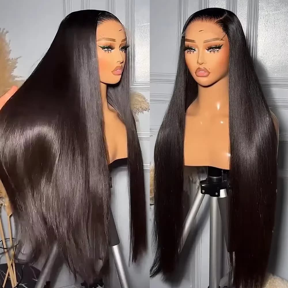 30 38 Long Inch 13x4 HD Lace Front Wig Brazilian Straight Human Hair Wig For Women 200 Density 13x6 Transparent Lace Frontal Wig