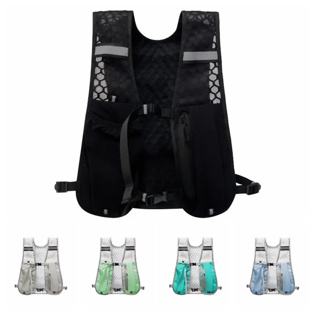 New Running Water Bottle Storage Vest Lightweight Running Vest Reflective Hydration Water Chest Pack With Phone Holder
