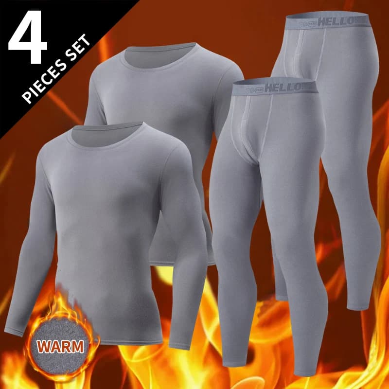 1/2/4-Piece Men's Long-sleeved Trousers In Autumn And Winter Thermal Underwear Casual Joker Sports Fitness Solid Color Suit