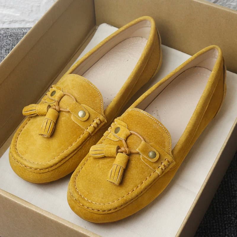 Spring Driving Shoes Comfortable Office Moccasins Fashion Flats Women Soft Genuine Leather Slip-On Loafers Daily Casual Shoes
