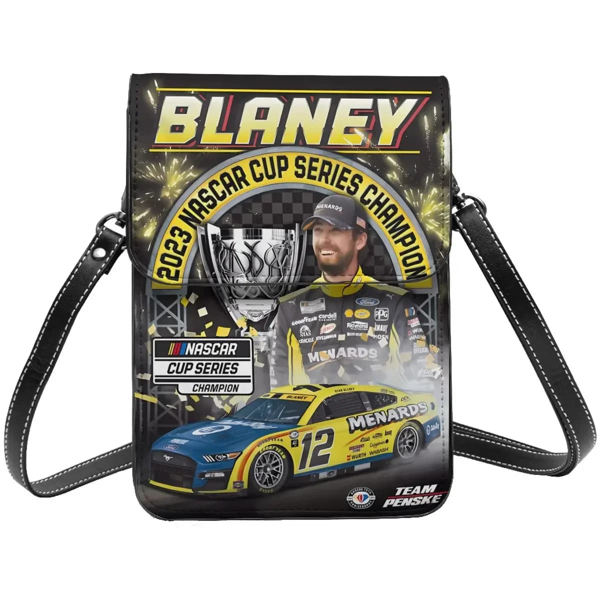 Ryan Blaney 12 Champion Crossbody Wallet Cell Phone Bag Shoulder Bag Cell Phone Purse Adjustable Strap