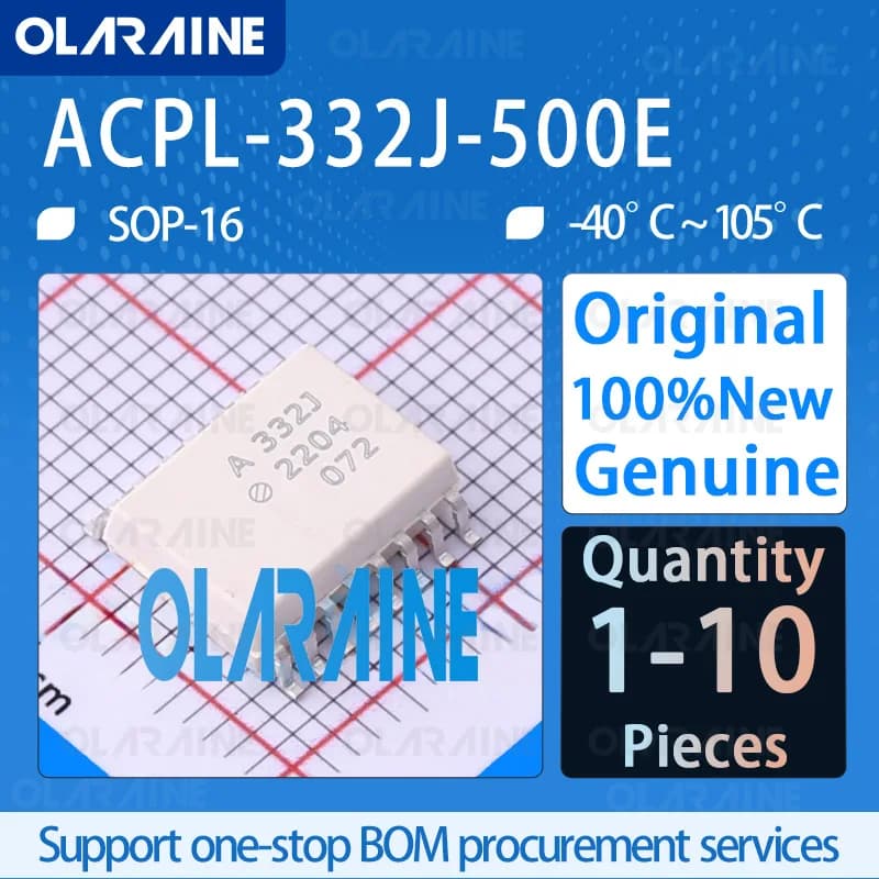 1/5/10Pcs ACPL-332J-500E SOP-16 Logic output optocoupler2 Channel Insulation voltage 3750 Vrms If -25 mA Vf -1.95 V Pd-600 mW