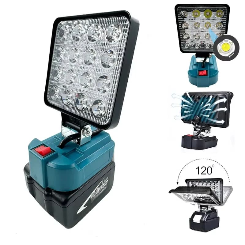 4 inch Cordless LED Work Light For Makita 14.4V-18V Li-ion Battery Lantern Outdoor Flashlight Camping Lamp Emergency Lighting