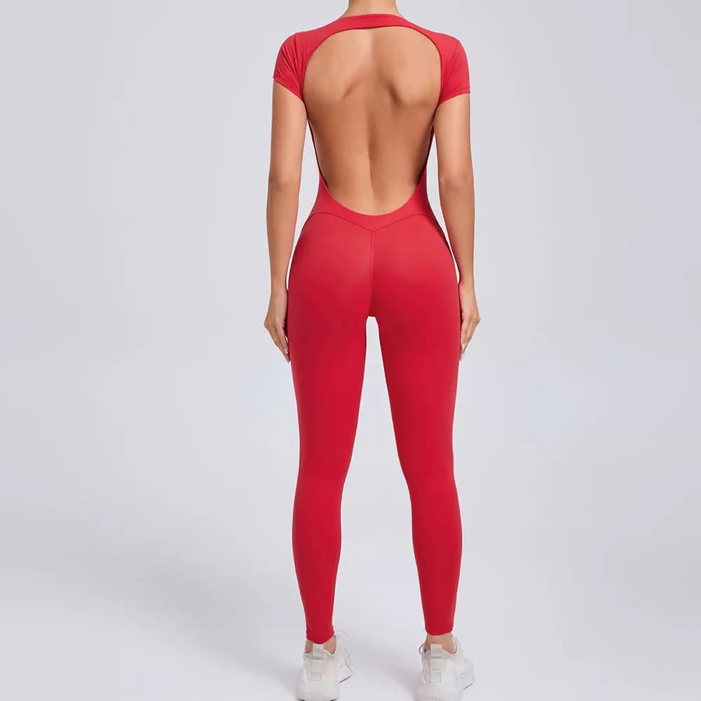 Yoga Suit Women's Jumpsuit One Piece Sports Suit Short Sleeve Gym Clothes Push Up Training Fitness Yoga Bodysuit Sportswear