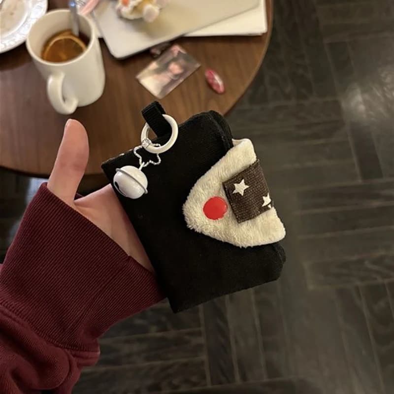 Cute Rice Ball Card Holder Coin Purse Money Card Integrated Canvas Portable Small Bag Storage Bag ID Bag