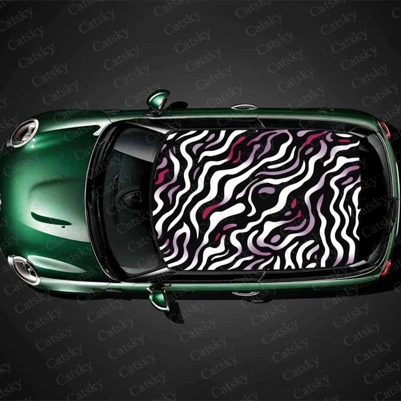 Zebra Camouflage Car Roof Sticker Wrap Racing SUV Accessories Packaging Painted PVC Custom Car Graphic Decal