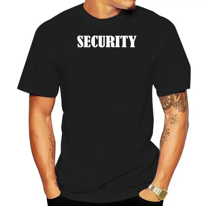 T Shirt Hot Topic Men Short Sleeve Dirtyragz Men Official Security Guard Print Front Back T-shirt
