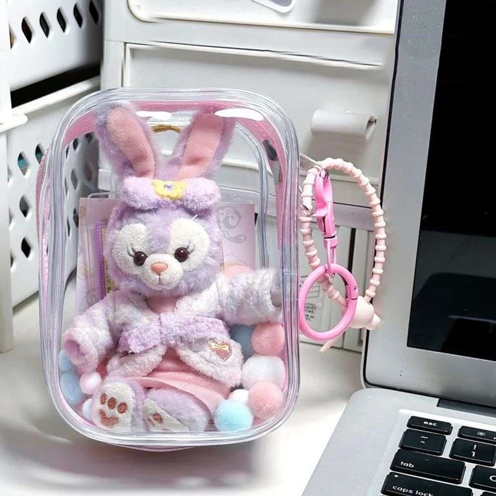 10cm Transparent Plush Dolls Storage Pouch Mystery Box Keychain Bag PVC Thicken Storage Pouch Organizer Box Doll Toy Bag Wallet