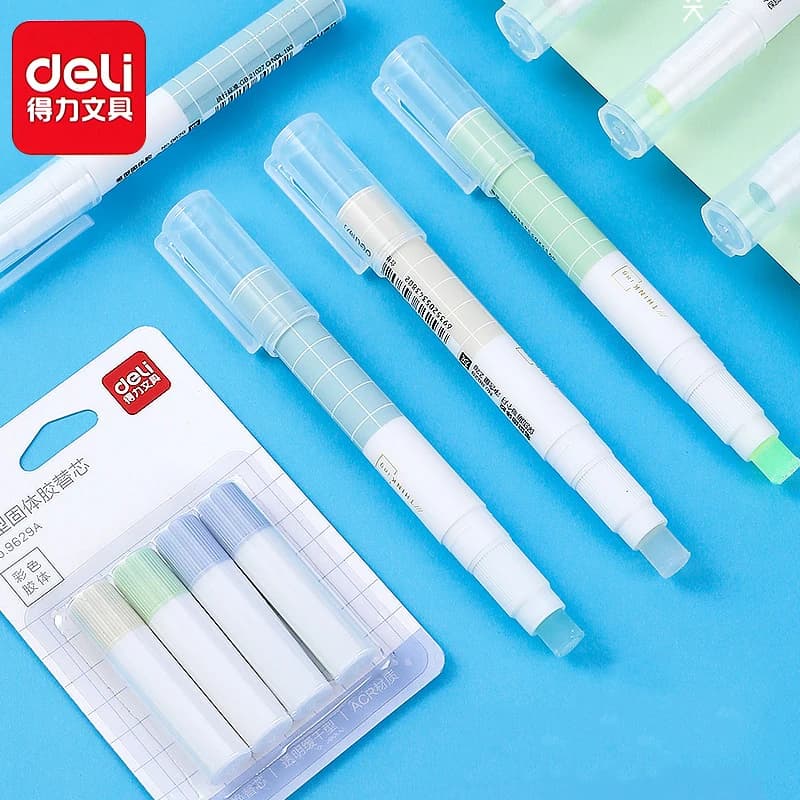 Deli Refillable Solid Glue Stick Quick Drying Strong Adhesive Nontoxic Washable Safe Office School Stationery Supplies