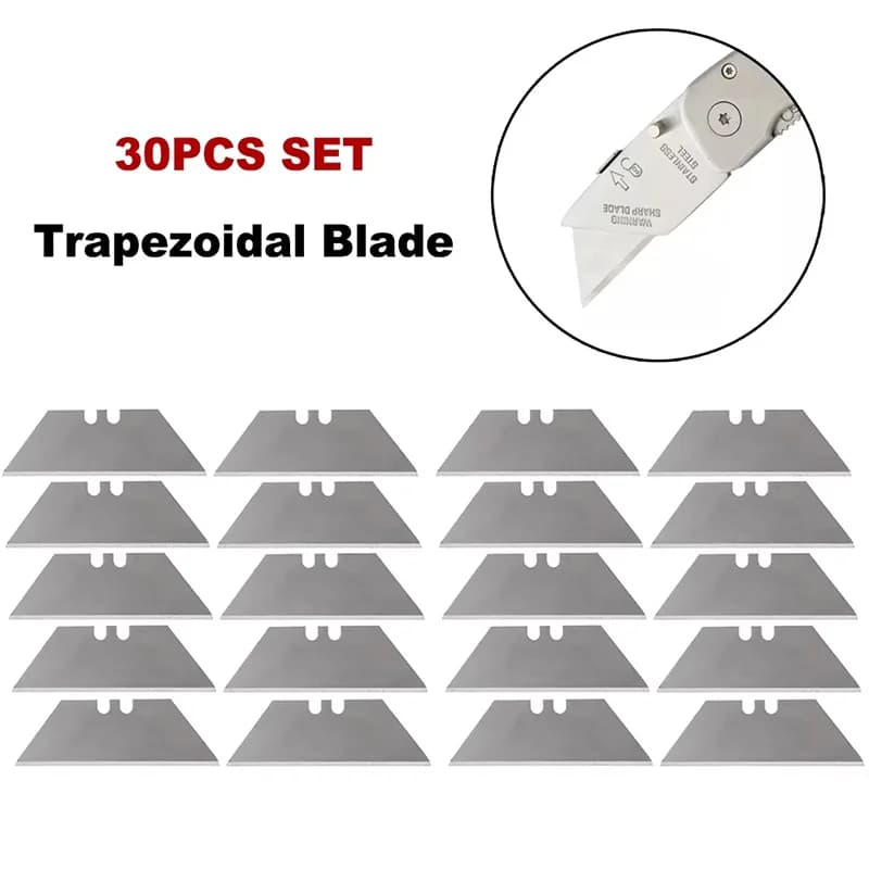 30Pcs Trapezoidal Blade Multi Functional Carbon Steel Blade Replacement DIY Art Craft Cutter Tool Blade Hand Tools