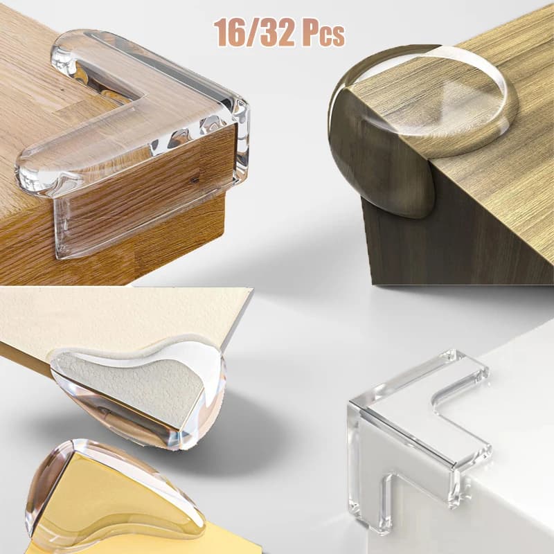 16/32PCS Baby Safety Silicone Protector Table Kids Desk Corner Edge Protection Cover Children Soft Anticollision Guards