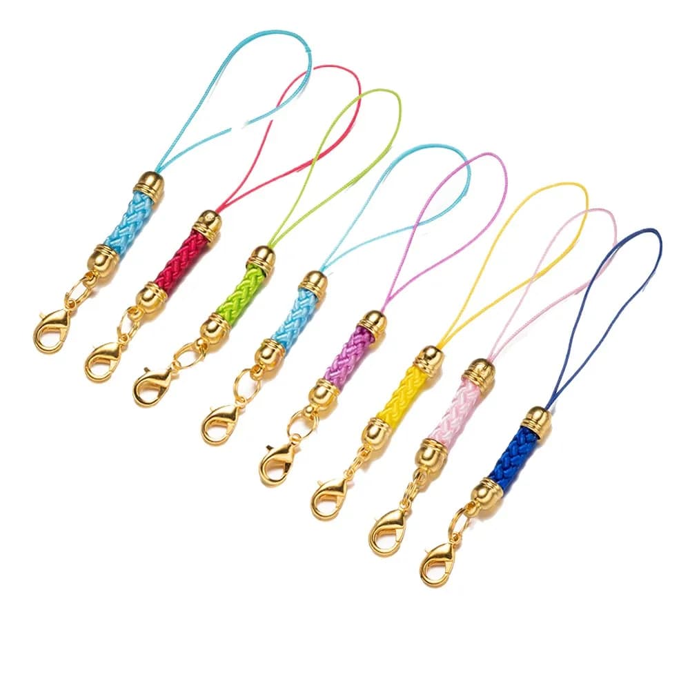 10pcs Gold Lanyard Lobster Clasp Cords Strap Clip for DIY Charms Cellphone Keychain Jewelry Badge Holder Making Accessories