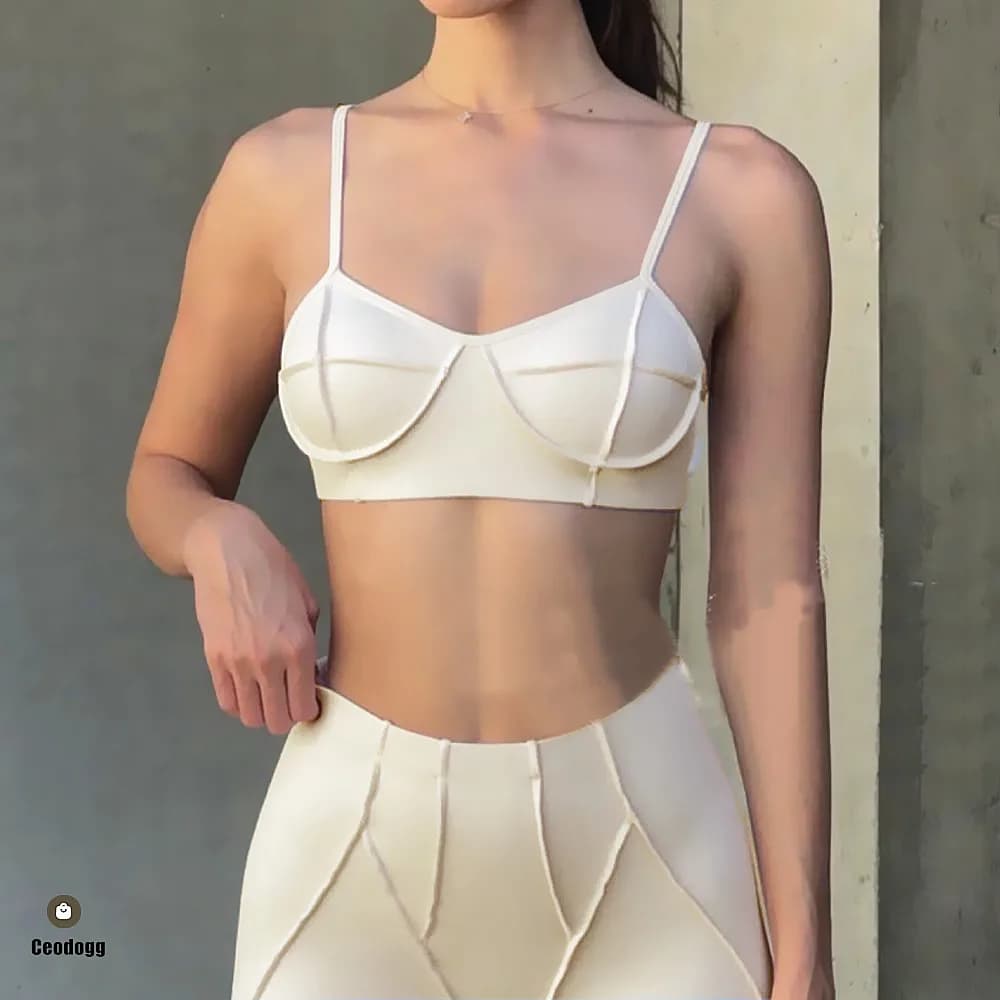 Pad Women Nude Straps Yoga Bra Squat Proof Sports Workout Gym Exercise Fitness Tops Female Active Wear Athletic Clothes XP81