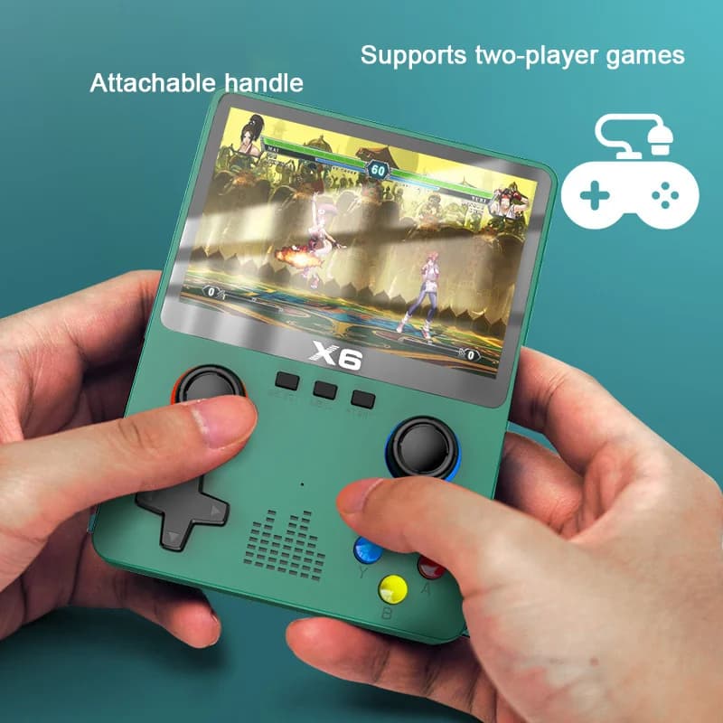 2025 New X6 3.5Inch IPS Screen Handheld Game Player Dual Joystick 11 Simulators GBA Video Game Console for Kids Gifts