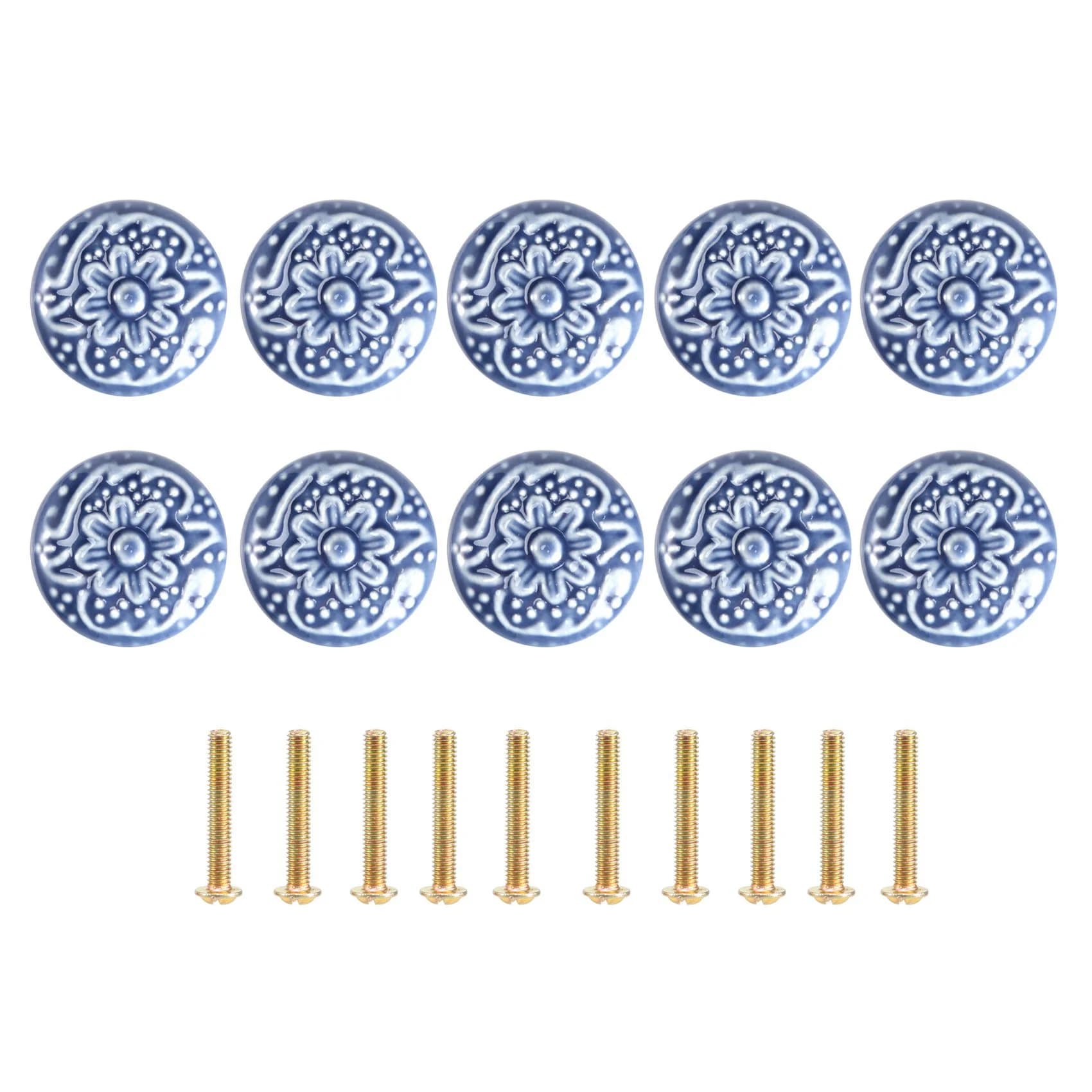 10PCS Ceramic Cabinet Knobs Vintage Drawers Handles for Kitchen Cupboard Drawer Bookcase Furniture Door (with Screws)