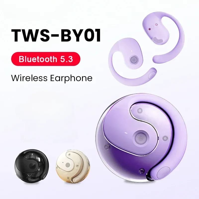 OWS Wireless Headphones Bluetooth Headset with Mics HiFi Stereo Sound Earphones Smart Touch Sports Waterproof Earbuds With Mic