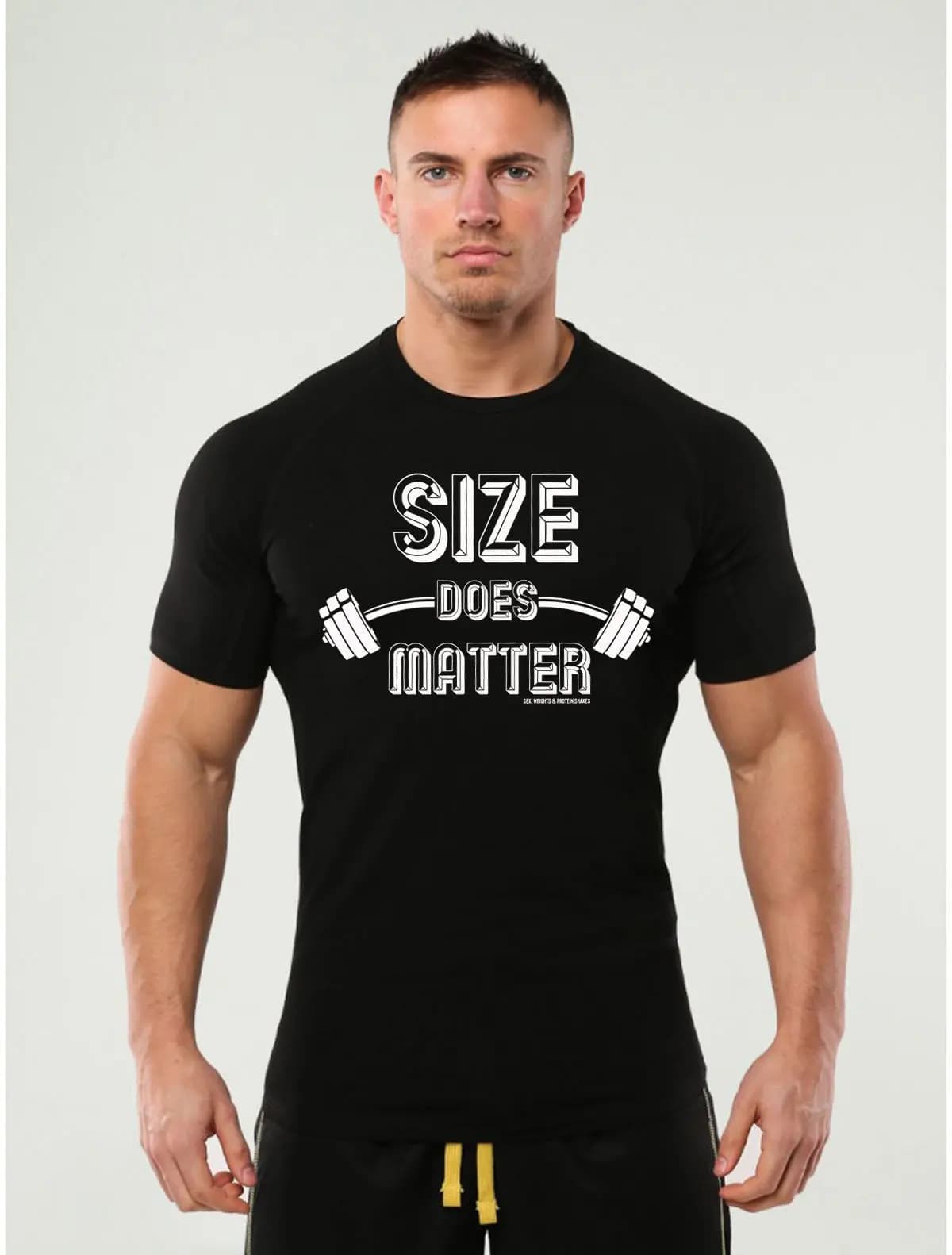 Size does matter funny shirt fit breathable sports t tee workout gym weightlifting dirty adult joke men gift