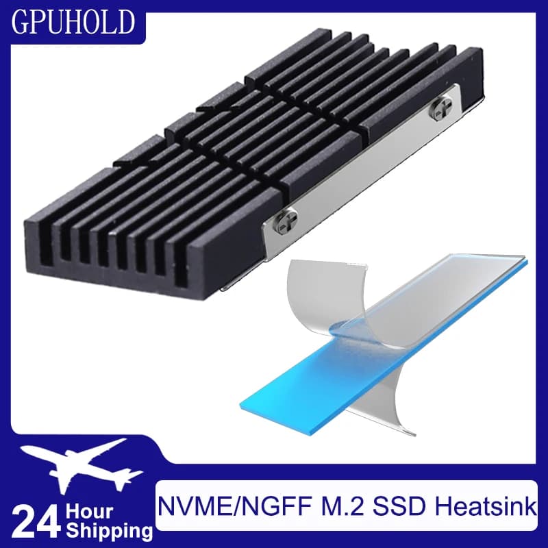 GPUHOLD Aluminum M.2 SSD Cooler NVME NGFF 2280 Hard Disk Heat Sinks With Thermal Pad for Desktop PC PS5 Radiator