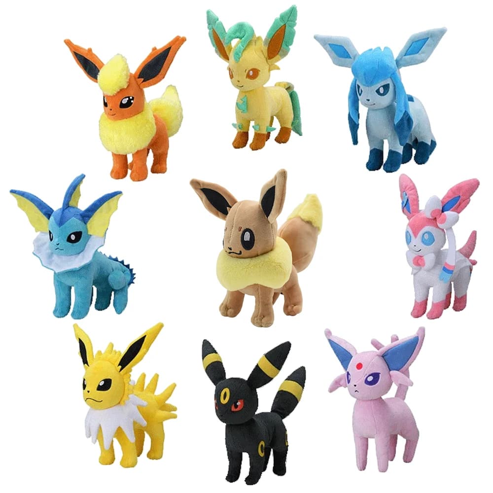 Eevee Evolution Sylveon Flareon Jolteon Umbreon Vaporeon Pikachu Stuffed Animal Soft Dolls Kids Baby Gift