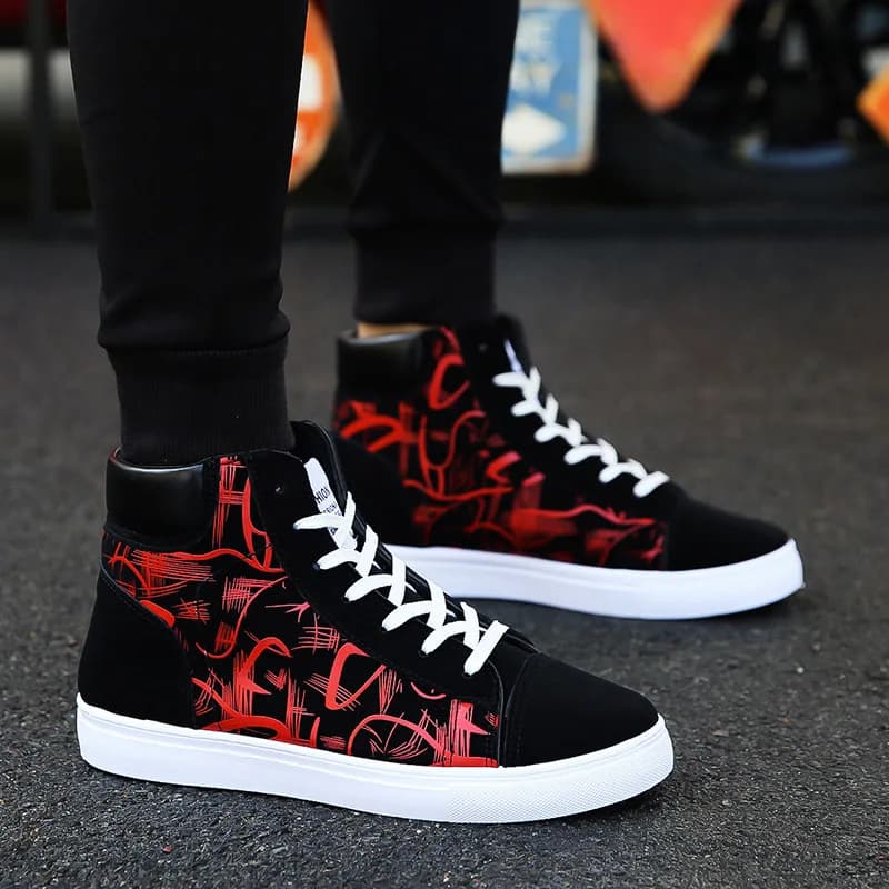 High Top Canvas Shoes for Men Fashion Sneakers 2024 Spring Winter Male Casual Vulcanized Shoes Student