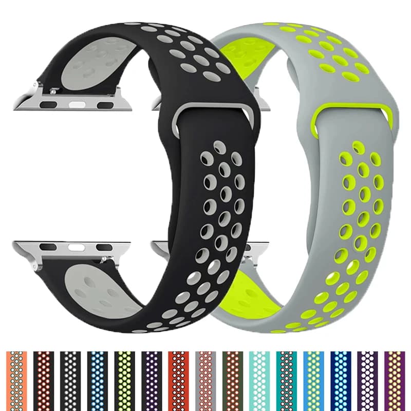 Silicone Strap For Apple Ultra 3 2 1 49MM Sports Band For Iwatch Series 11 10 9 8 SE 3 46mm 45MM 41MM 44MM 42MM Breathable Band