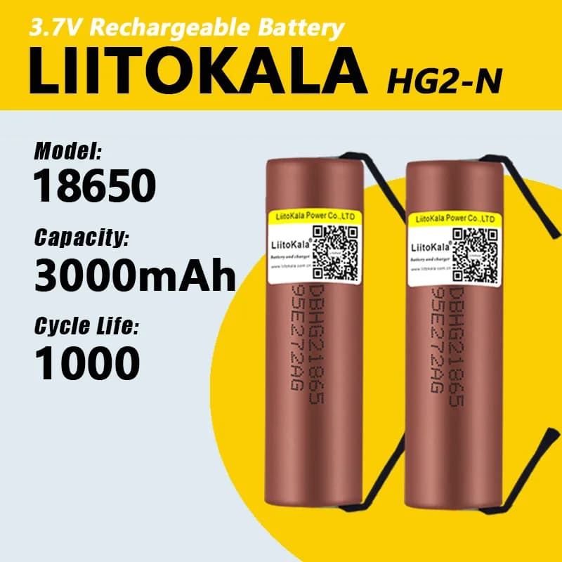 1-30pcs LiitoKala HG2 18650 3000mAh battery 3.6V discharge 20A dedicated High power discharge +DIY Nicke
