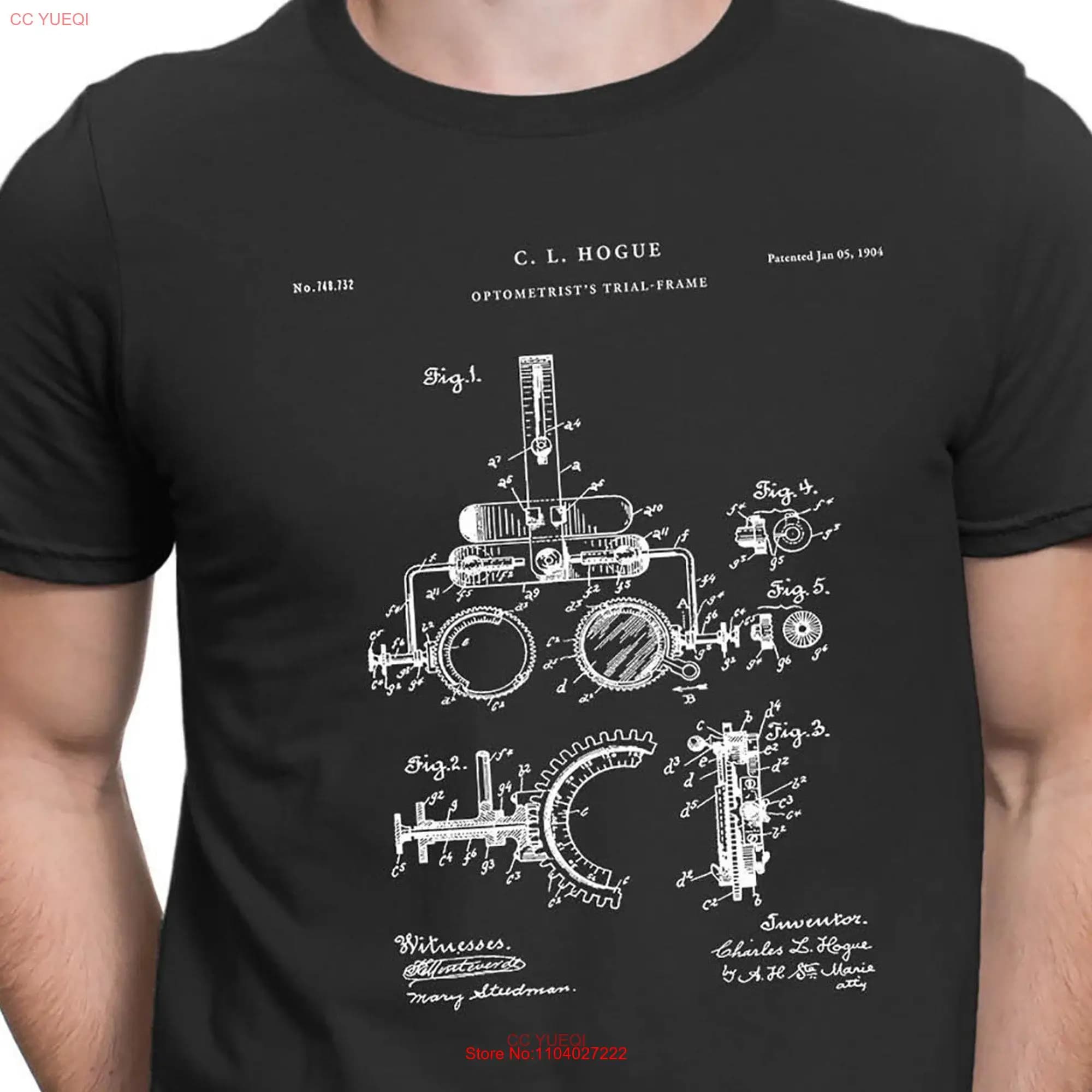Optometrists Trial Frame Patent Print Eye Clinic Decor Optical Shop t shirt Optician Optometry Doctor s PT653