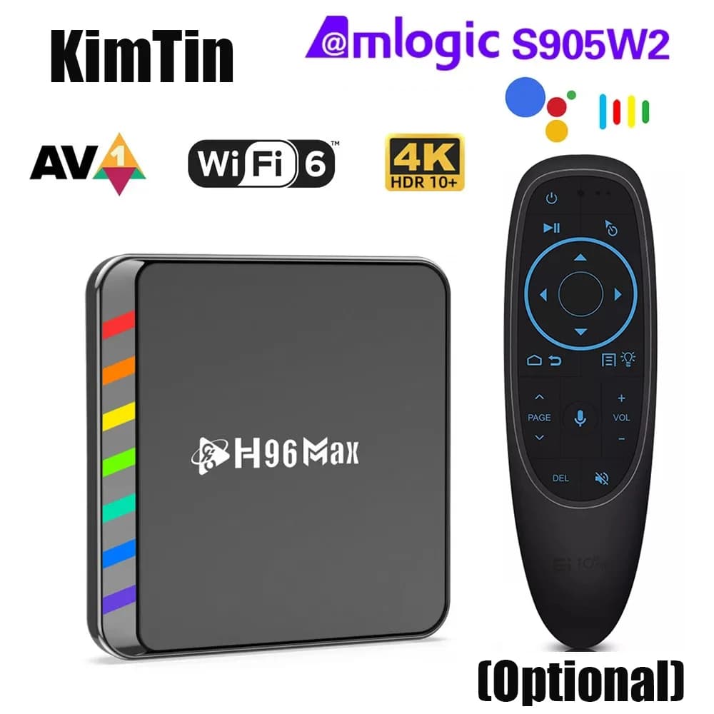 KimTin W2 ATV TV Box Android 11 Amlogic S905W2 Support 4K AV1 2.4&5G Wifi BT W/ Google Voice Remote 2G16G 4G32G 64G Smart TV Box