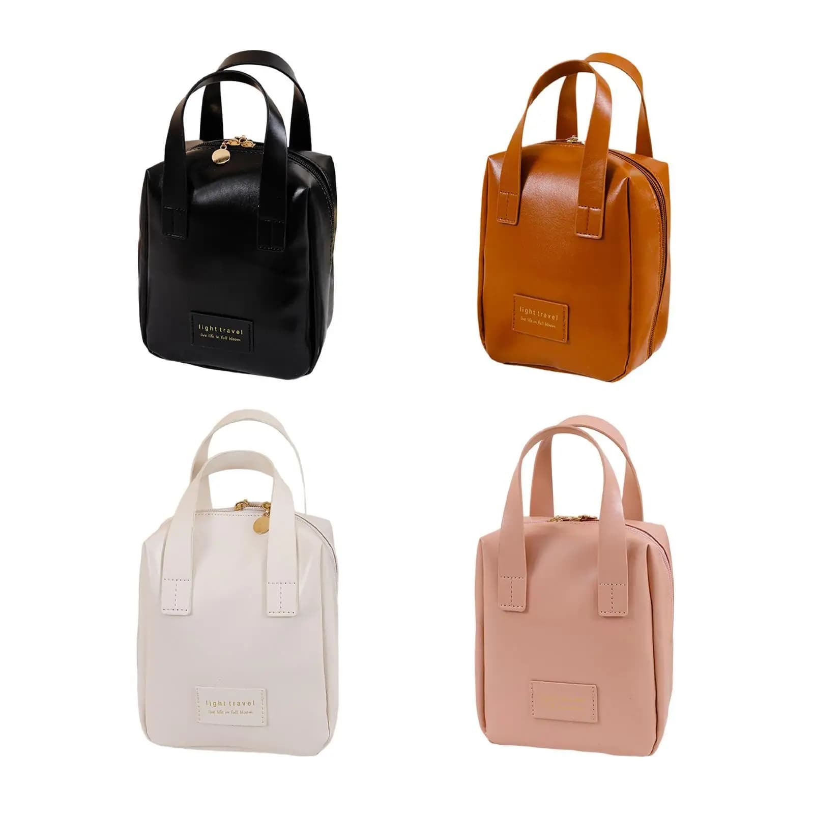 Travel Makeup Bag Large Capacity with Handle Waterproof Multifunction with Zipper Cosmetic Storage Bag Portable for Women Girls