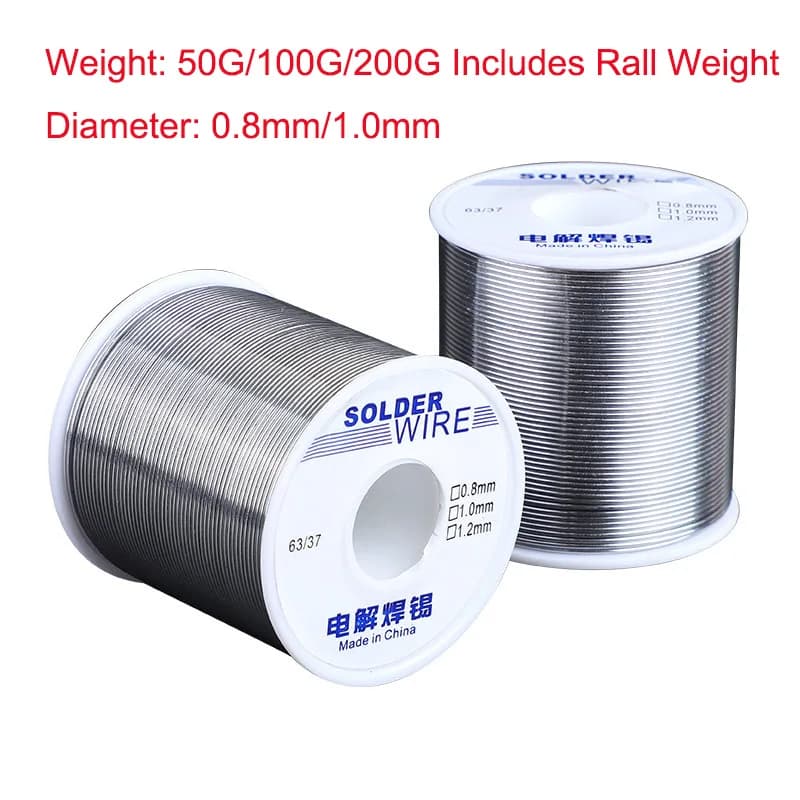 50g-200g Rosin Core Tin Solder Wire 63/37 Solder Wire Dia 0.8MM/1.0MM High Purity Fusible Tin Easy Melt Wire Circuit Repair