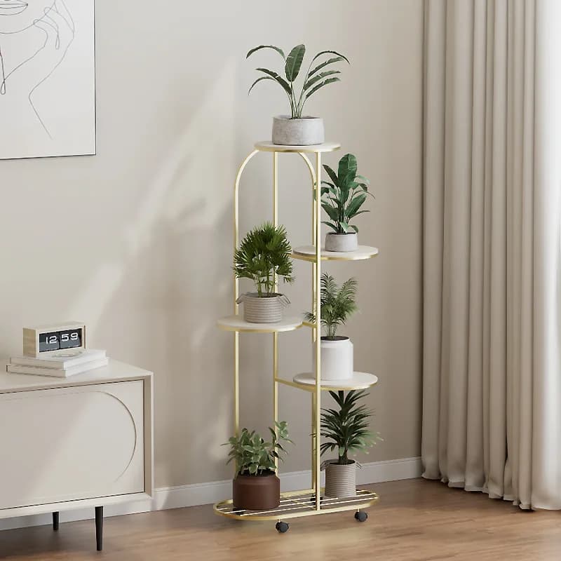 Simple Modern Stand For Flowers Interior Decor Plant Shelves Floor Multi-storey Flower Rack Living Room Moving Rack For Plants