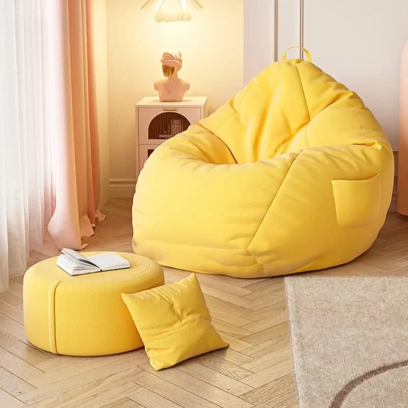 Minimalist Yellow Living Room Sofas Christmas Halloween Relax Small Bean Bag Sofas Ergonomic Reading Muebles Bedroom Furniture