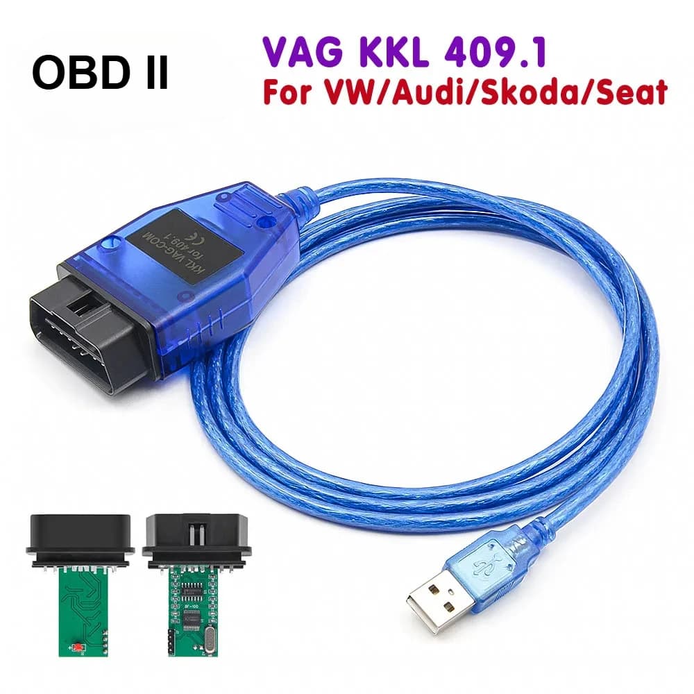 VAG KKL 409.1 With CH340T OBD 2 OBD2 Car Diagnostic vag com Interface Cable 409 1 For VW/Audi/Skoda/Seat Auto Scanner Tool