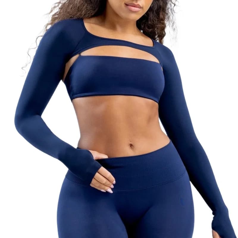 New Sports Long Sleeve Shrug Seamless Spandex Woman Fitness Elastic Breathable Shrug Sports Long Sleeve(Not Contain Bra)