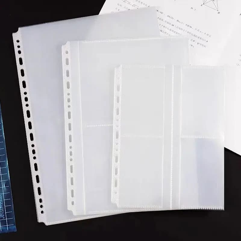 20pcs A4/B5/A5 Sheet Protectors Transparent Plastic Paper Organizer Pocket Folder Loose Leaf Document Bag Clear File Leaf Page