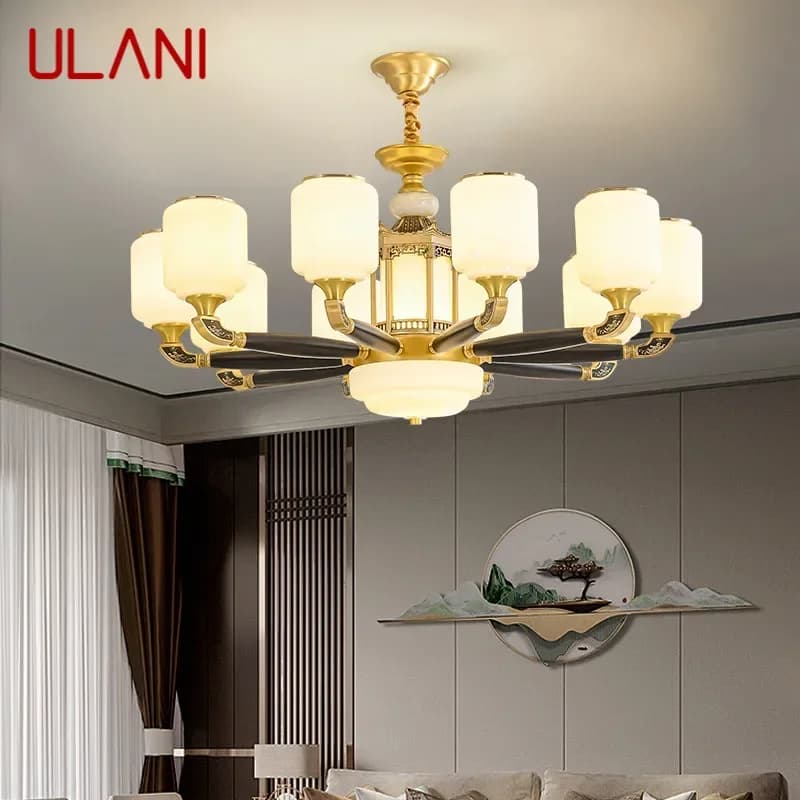 ULANI Contemporary Luxury Brass Pendent Lamp Chinese style Living Room Dining Room Bedroom Villa Hotel Sample Room Chandelier