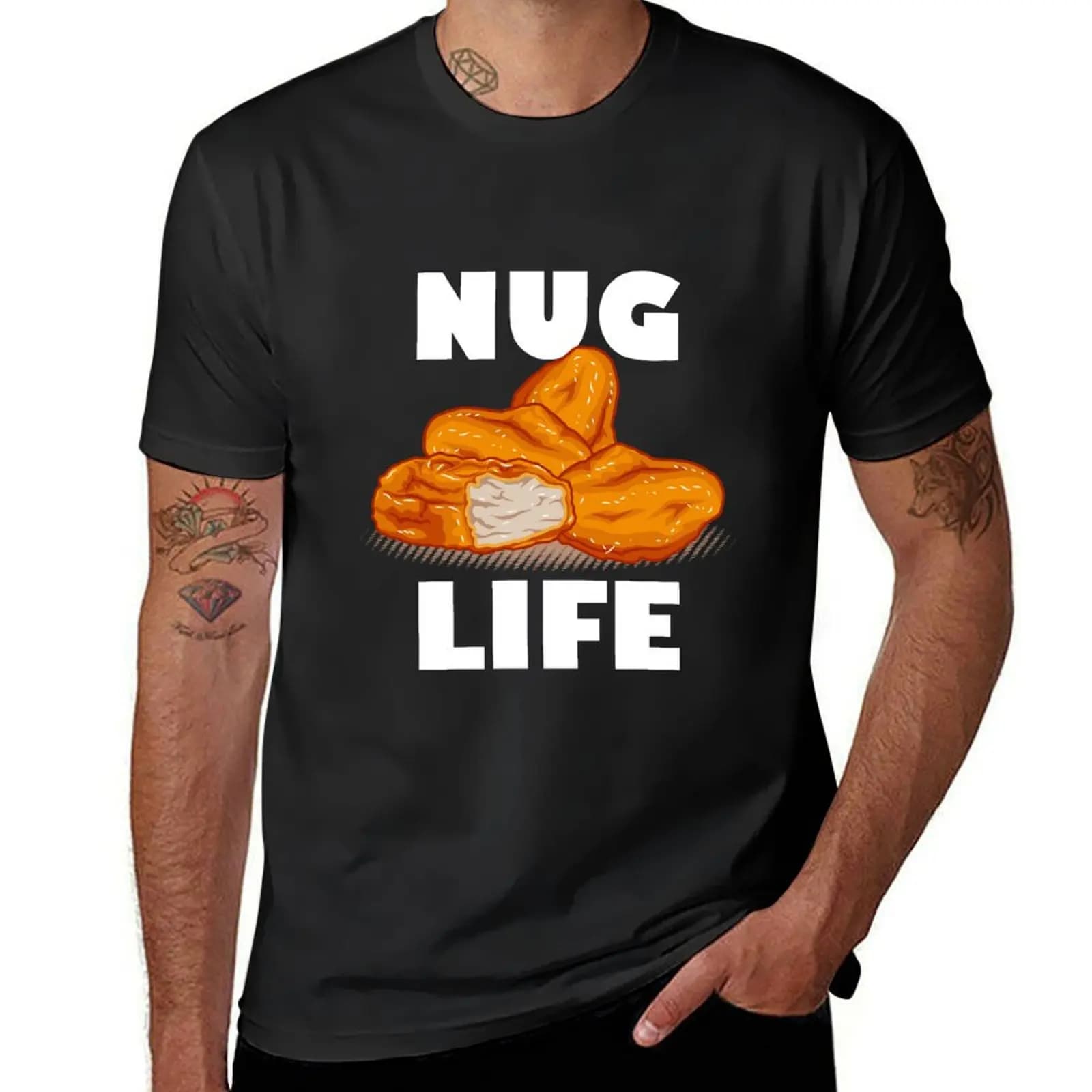 Chicken Nugget, Nug Life Shirt T-Shirt oversizeds graphics quick drying mens funny t shirts