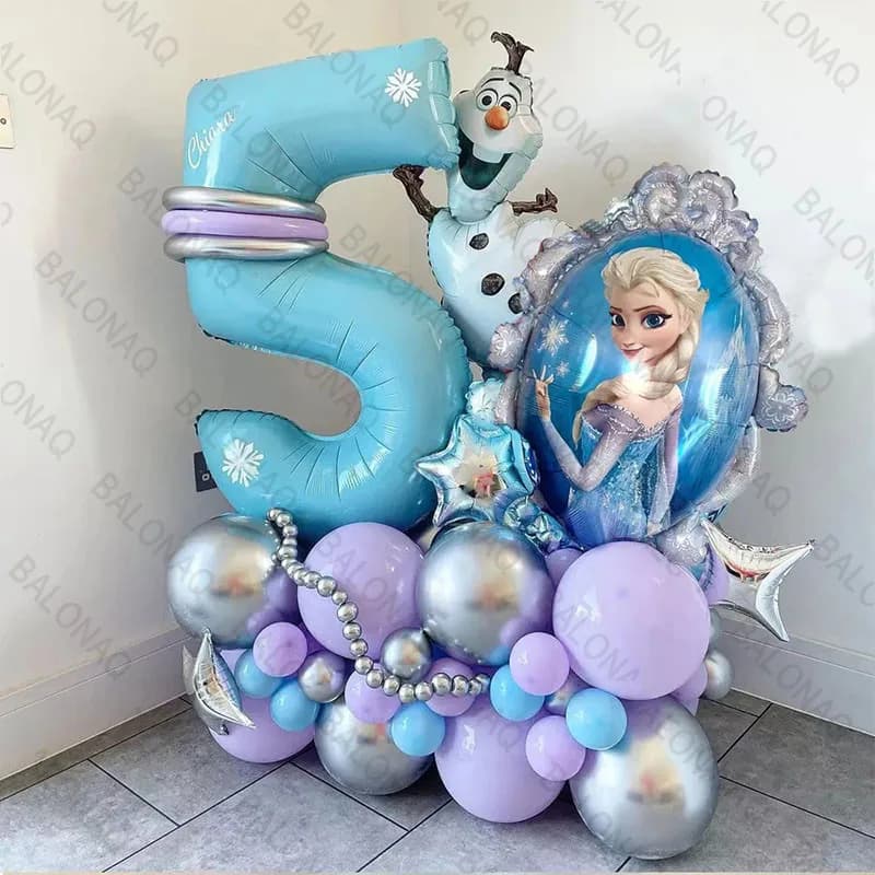 28pcs Frozen Foil Balloons Set Elsa Princess Cartoon Theme Party Decorate Girls Birthday Baby Shower Wedding Party Supplies