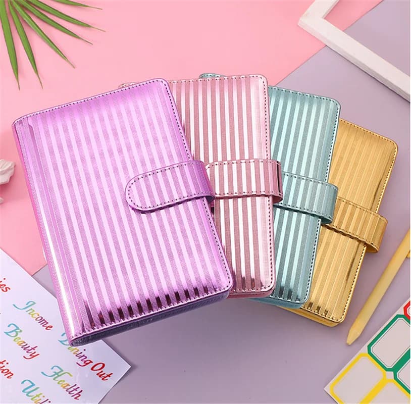 NEW Macaroon Color A6 PU Leather DIY Binder Notebook Cover Diary Agenda Planner Paper Cover School Stationery