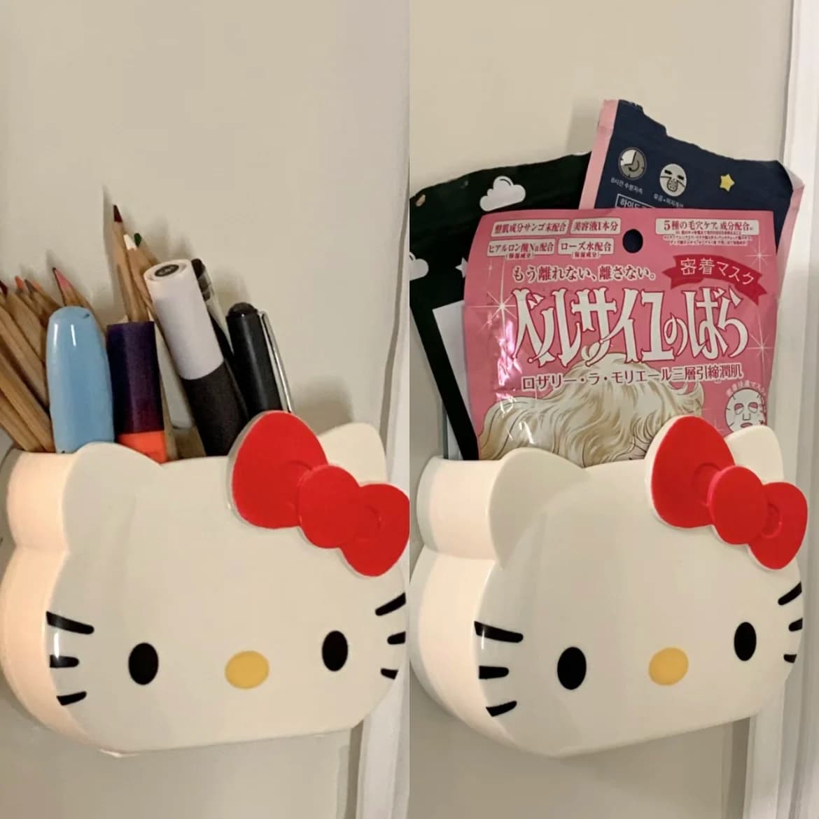 Sanrio Hello Kitty Bathroom Table Organizer Wall Shelf Cute Kt Cat Home Storage Rack Hanging Sundries Storage Holder Punch-Free