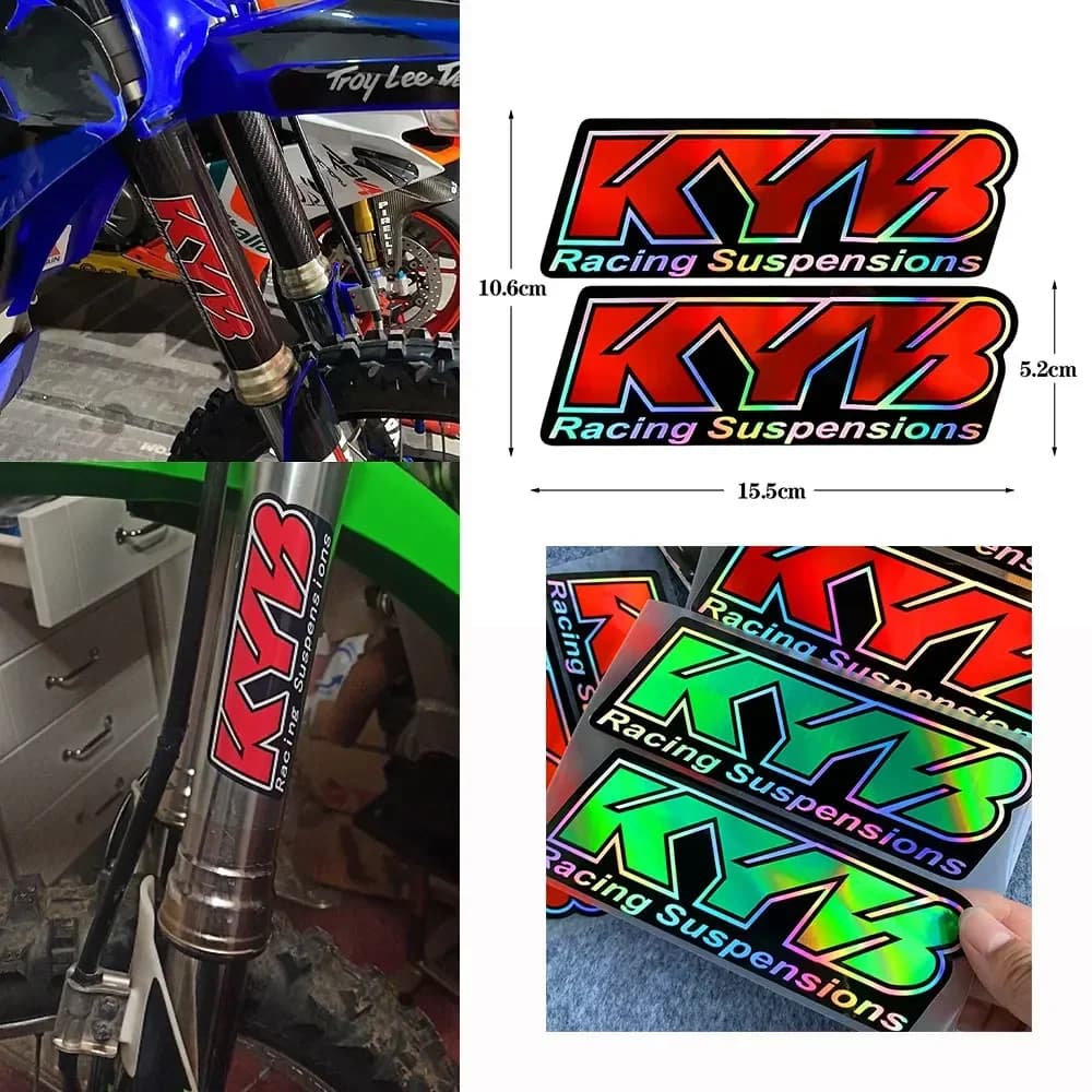 2PCS Motocross Motorcycle Stickers Fork Showa KYB WP Suspension Decal Bike Logo For KTM YAMAHA Honda CBR Suzuki Kawasaki Ducati