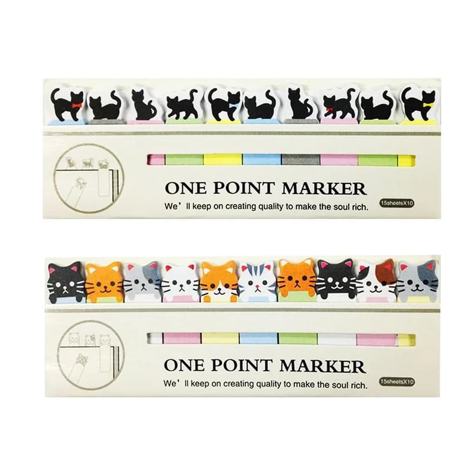 Office sticky notes Decoration Cute Funny Joy Cat Style Sticker Bookmark Memo Marker Point Flags Sticky Notes Writing Label