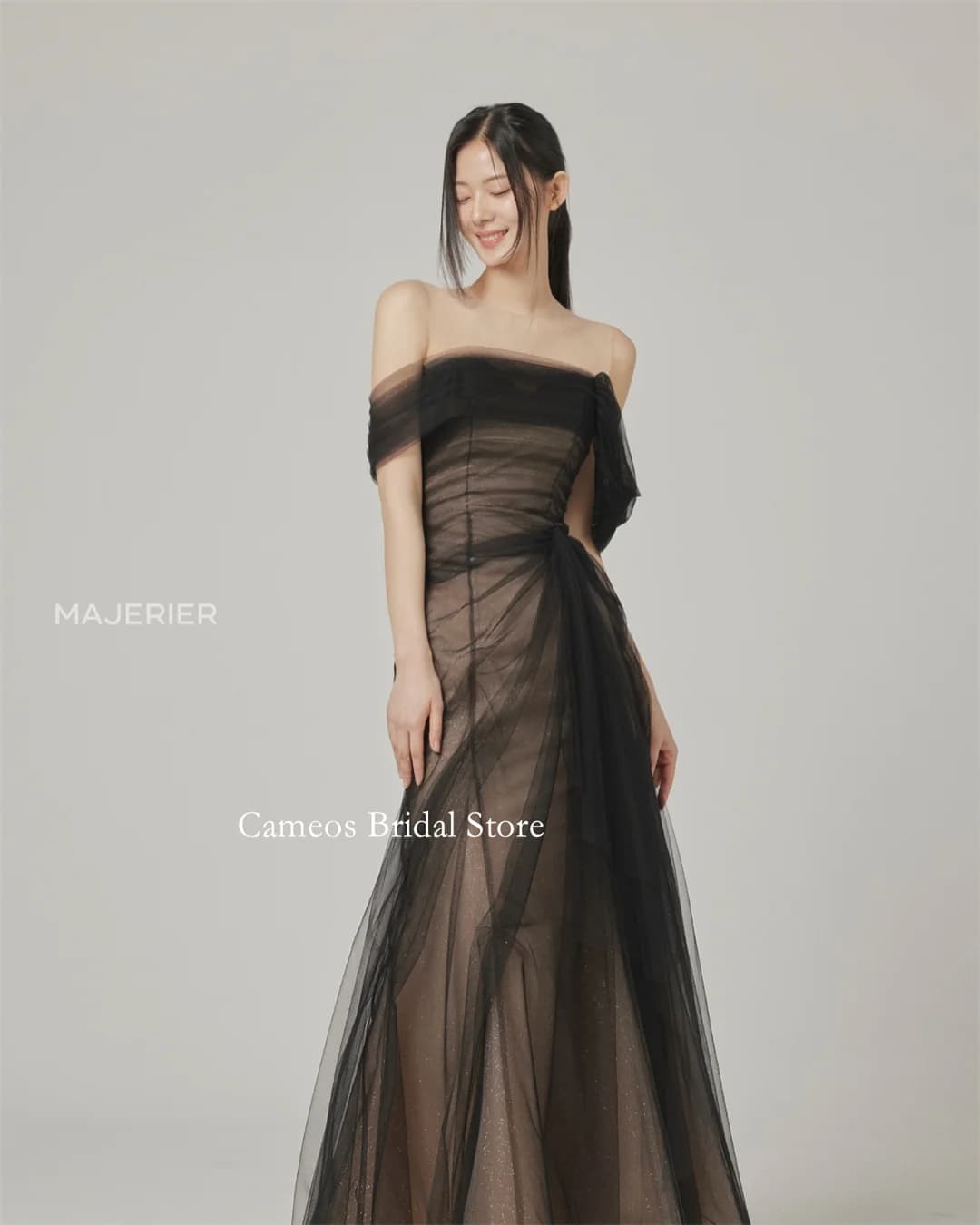 Colavis Asta Korea Tulle Off-Shoulder Evening Dress Customized Formal Prom Dress Mermaid 웨딩드레스 Occasion Party Evening Gown