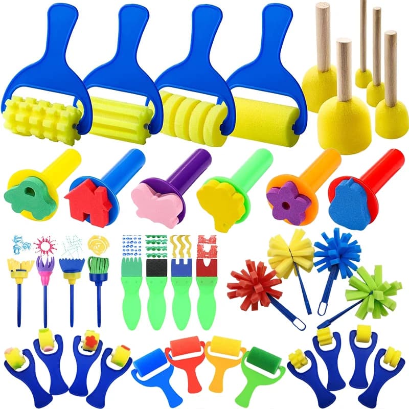 Painting Sponge Seal Brush Kit Pigment Printing Cultural Education DIY Art Supplies Drawing Props Suitable for Beginners TMZ