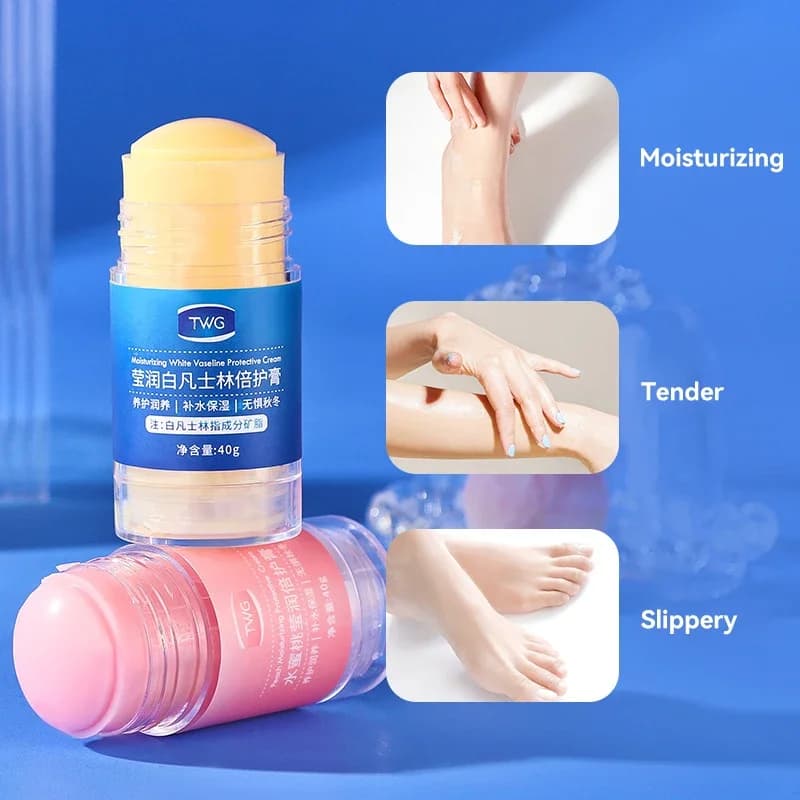 Peach Flavor Foot & Hand Cream Stick 1 Piece Deep Moisturizing Exfoliating Hand Cream Hand Lotion for Dry Cracked Hands 40g