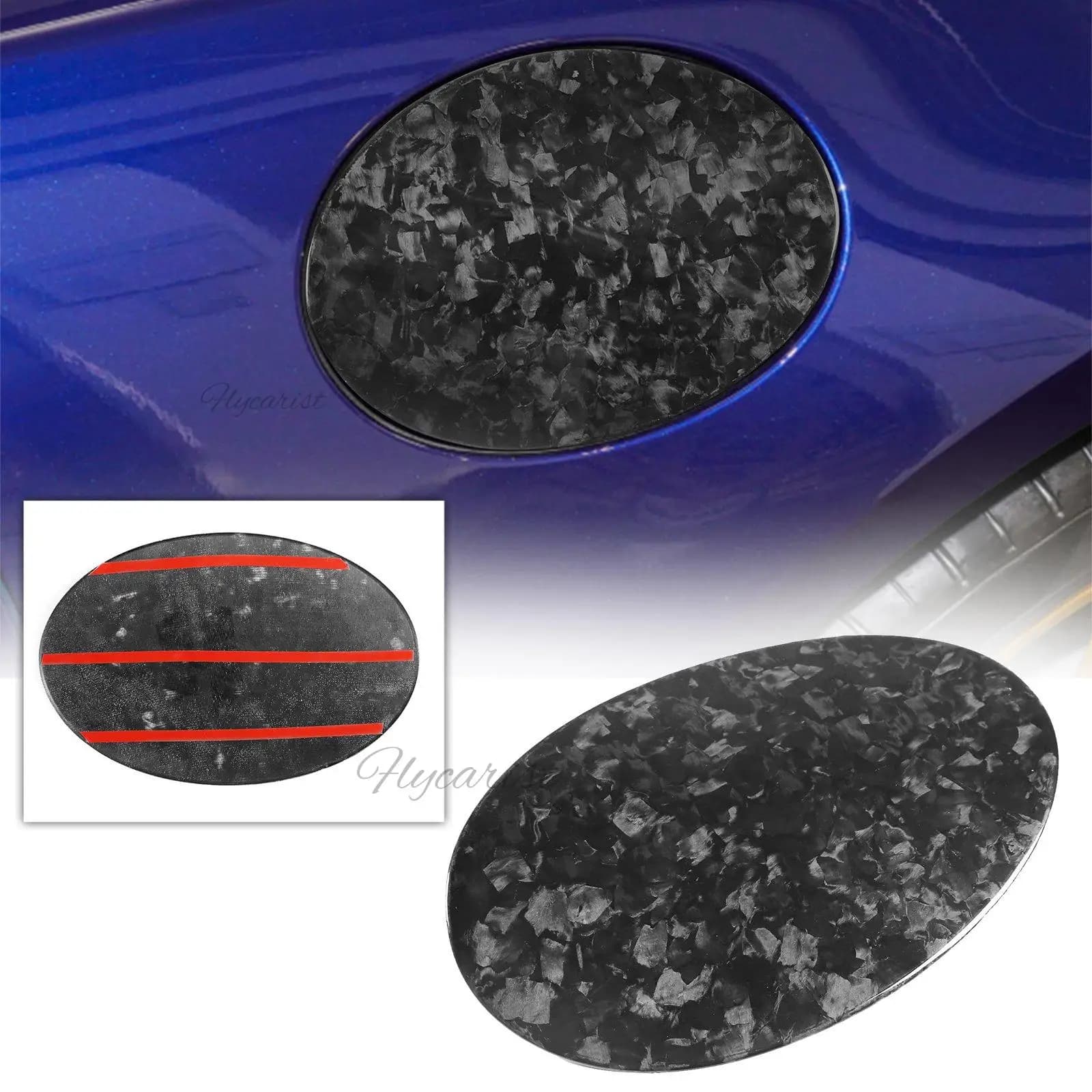 Dry Forged Carbon Fiber Gas Cap Cover Trim Fuel Tank Door Sticker For Porsche 911 2019-2022