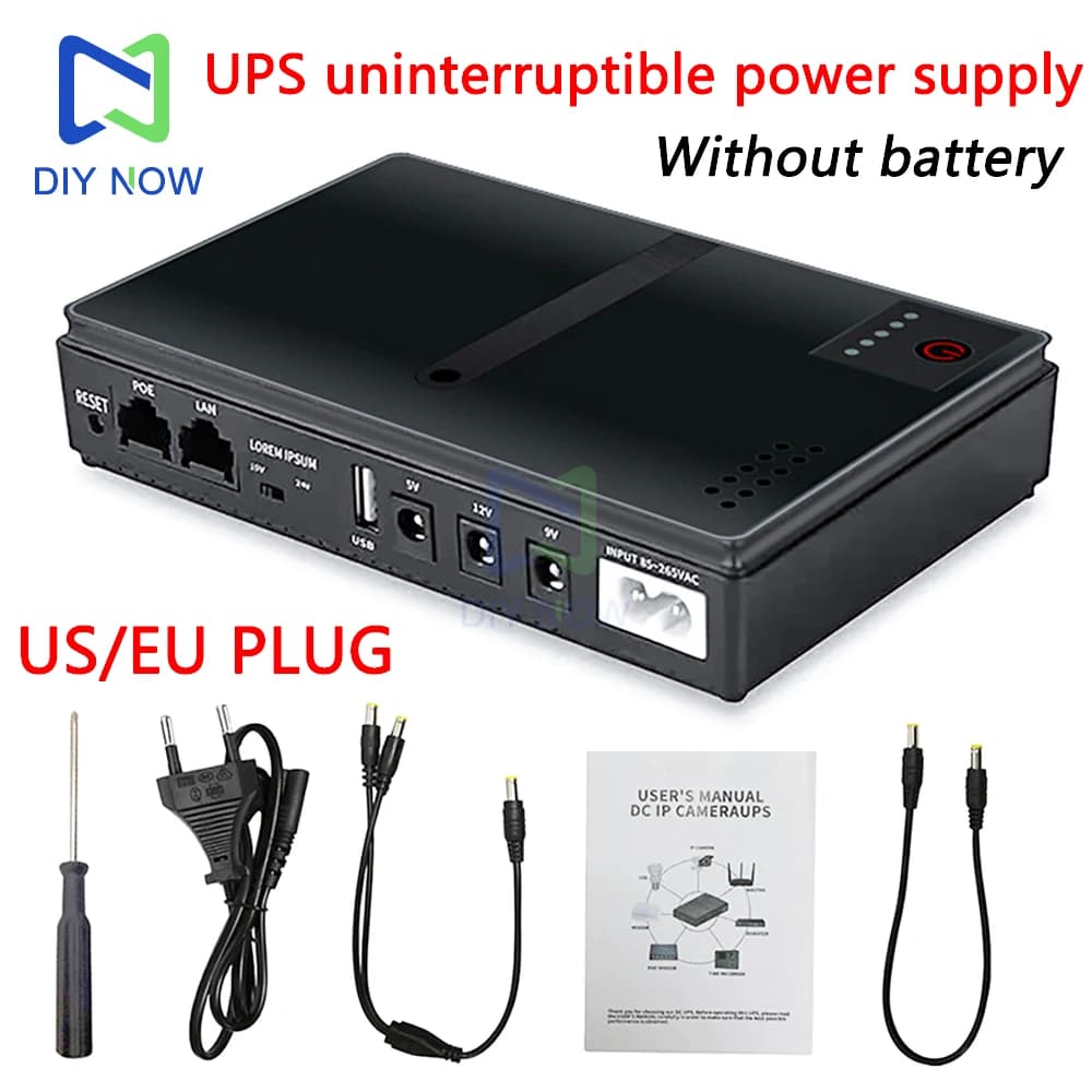 AC85-265V DC1018L Router 5V9V12V Fiber Optic Modem Monitoring Backup Ups Uninterruptible Power Supply For 18650 Lithium Battery