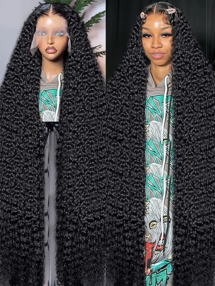 250 Density 13x6 HD Water Curly Glueless Lace Frontal Human Hair Wig Ready To Wear Brazilian 30 40 Inch 13x4 Loose Deep Wave Wig